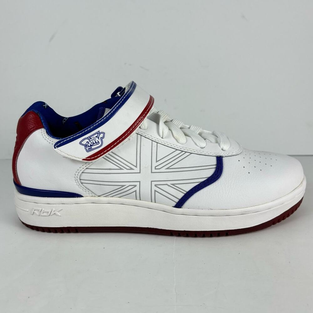 Vintage Reebok Derrty One Nelly White Blue Red sneakers mens 7.5 Deadstock Y2K